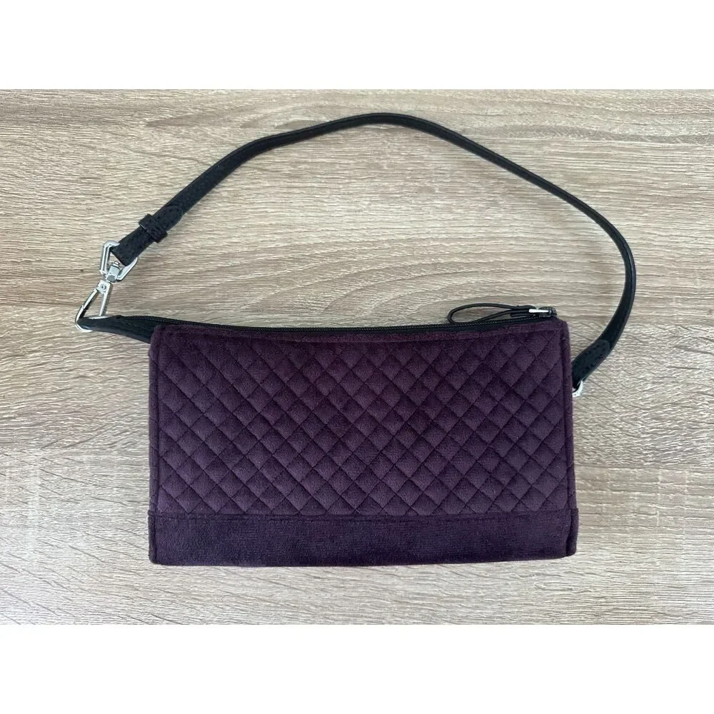 Vera Bradley Iconic RFID Slim Wristlet Wallet Blackberry Wine Velvet Brand New